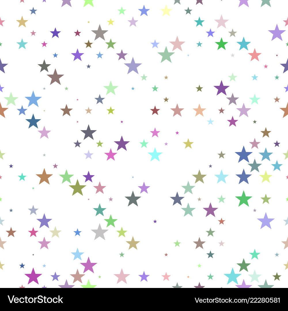 Multicolored seamless star pattern background vector image