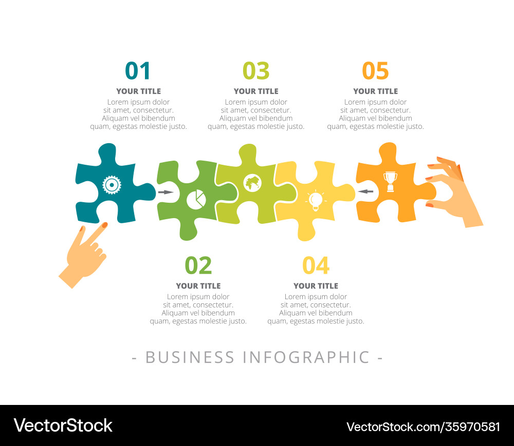Process chart with five steps template vector image
