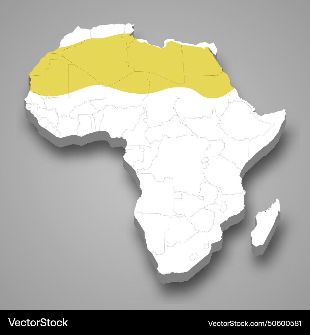 Sahara Region Location Within Africa 3d Map Vector Image Sahara Region Location Within Africa 3d Map Vector 50600581 