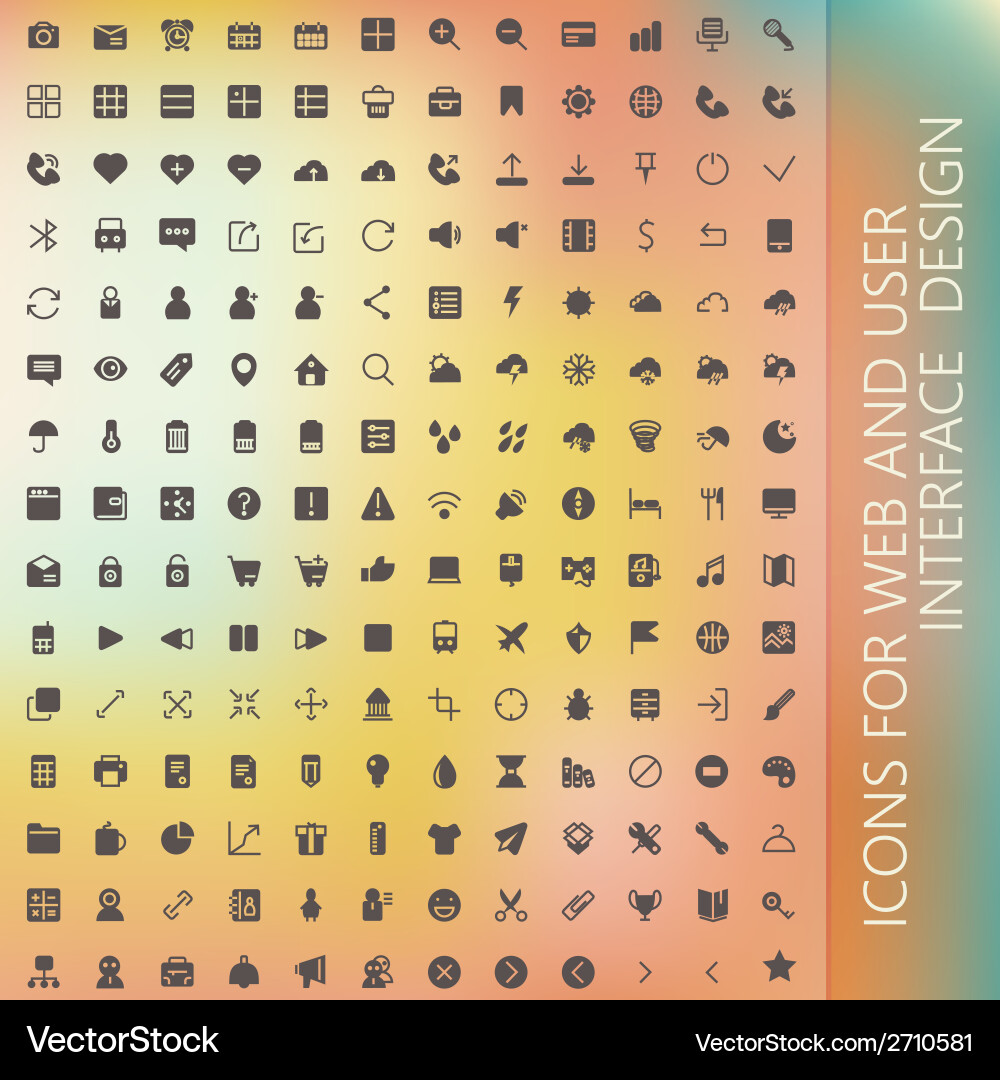 Set of icons for web and user interface design Vector Image