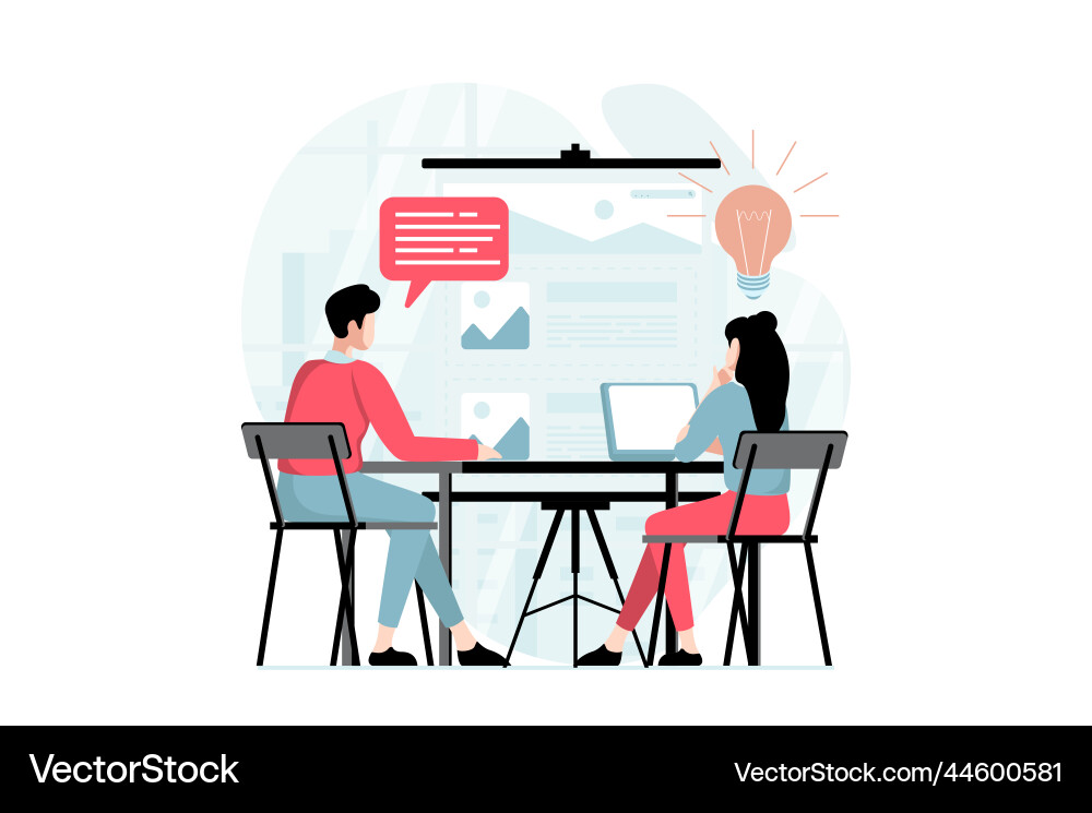 Ui and ux design concept with people scene in flat Ui and ux design concept with people scene in flat vector image