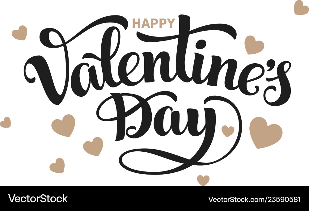 Valentines day hand-drawn lettring isolated Valentines day hand-drawn lettring isolated vector image