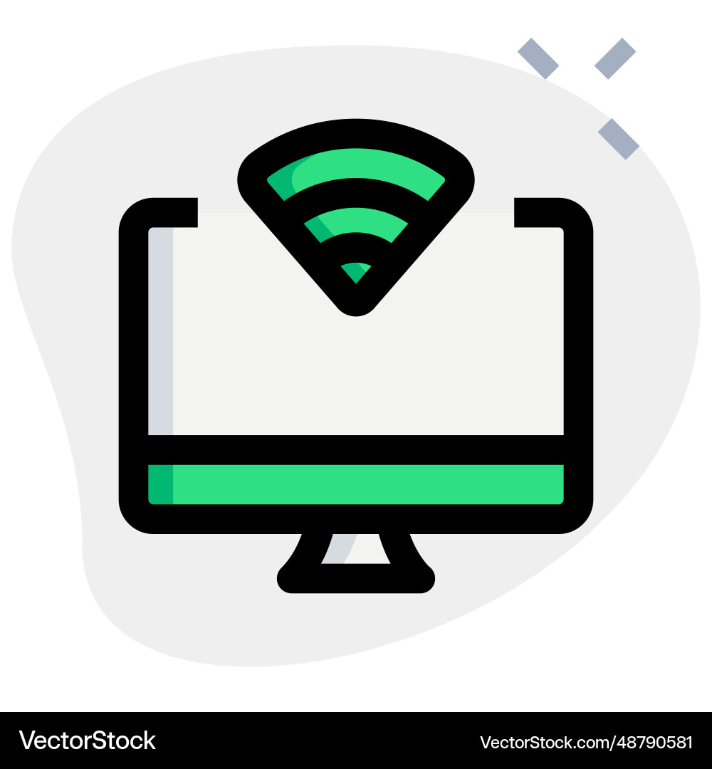 Wireless internet access on a desktop Vector Image