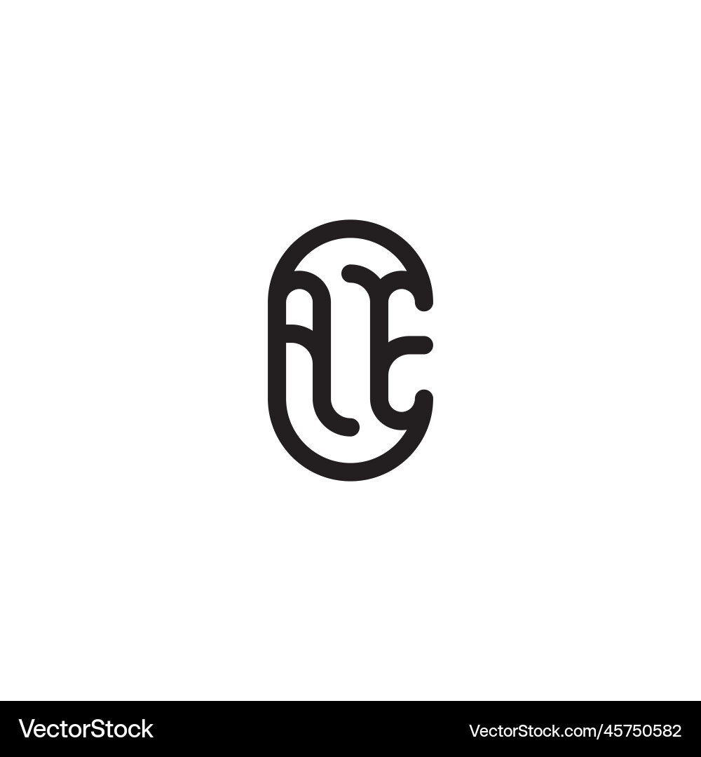 Ae line simple round initial concept with high vector image