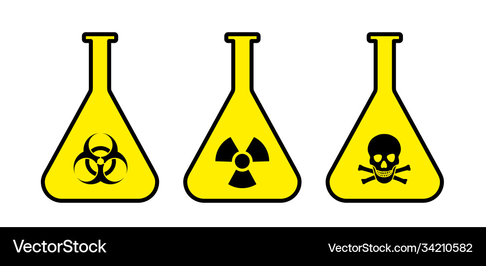 Biological hazard glass poison bottle Royalty Free Vector