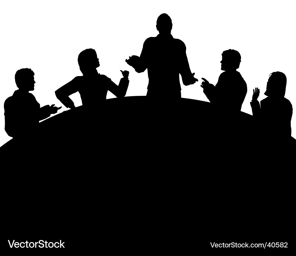 Business Meeting Silhouette Vector Image