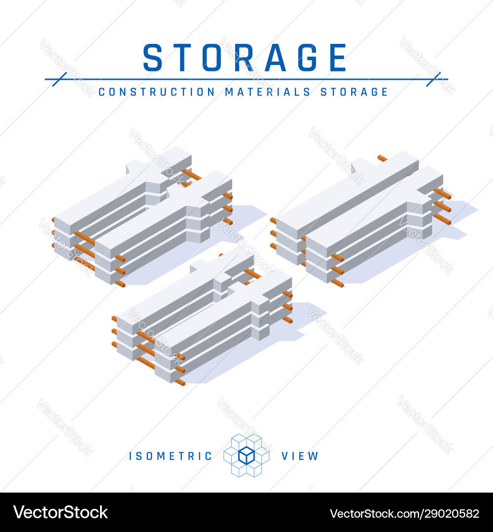 Concrete columns in isometric view icon Concrete columns in isometric view icon vector image
