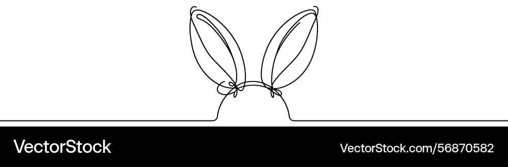 Continuous line drawing of a rabbit looking up Continuous line drawing of a rabbit looking up Vector Image