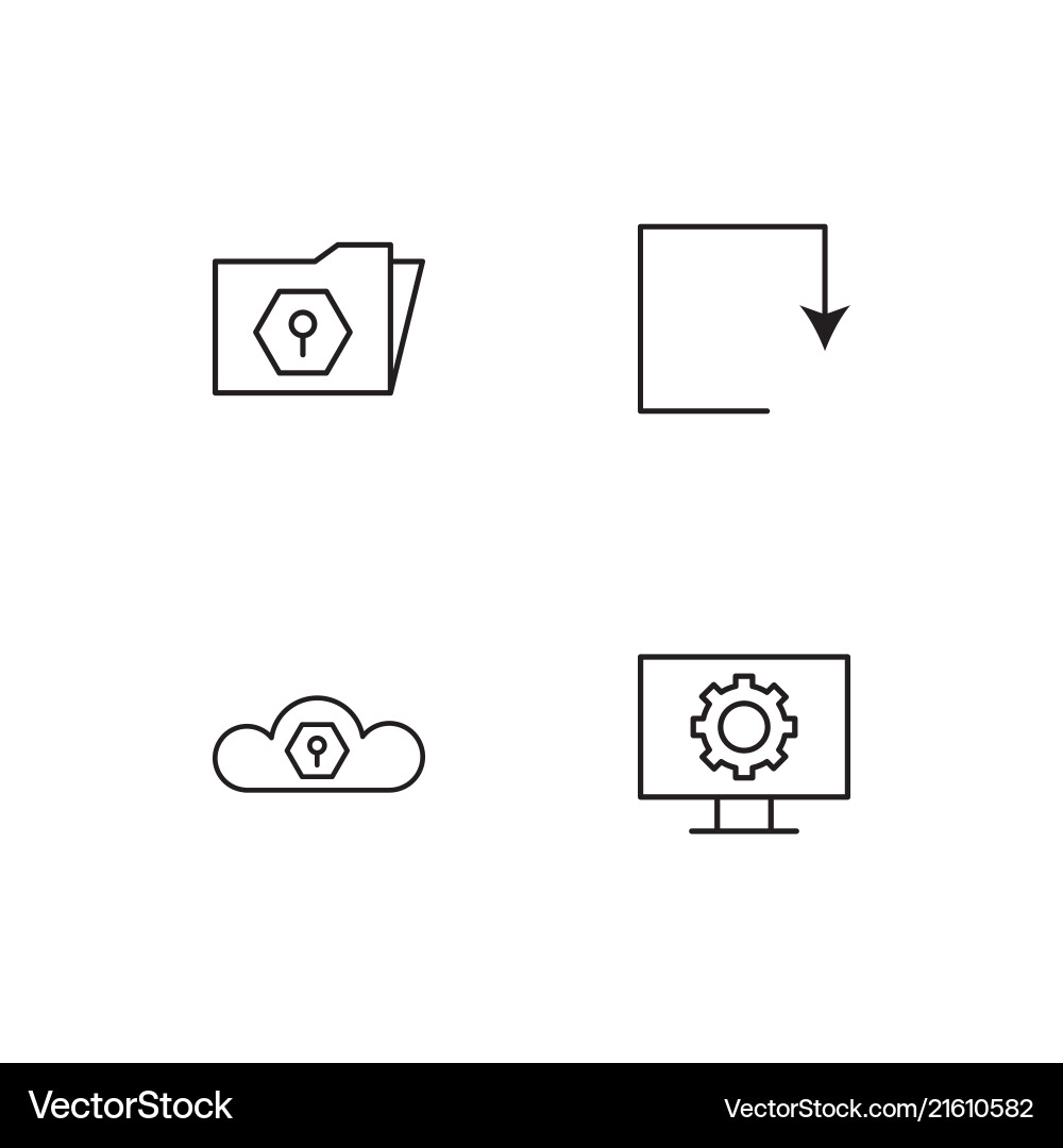 Data analytics linear icons set simple outline vector image