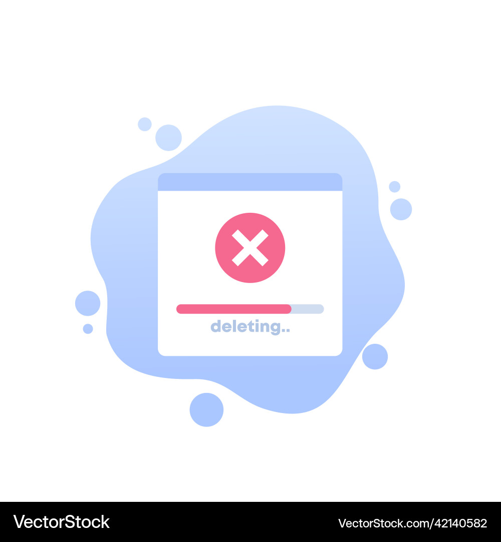 Deleting files and erasing data icon vector image