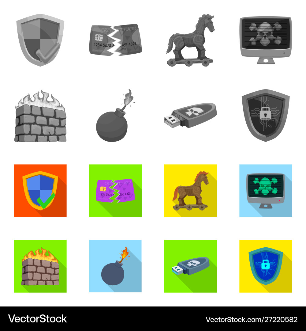 Design virus and secure icon set Design virus and secure icon set vector image