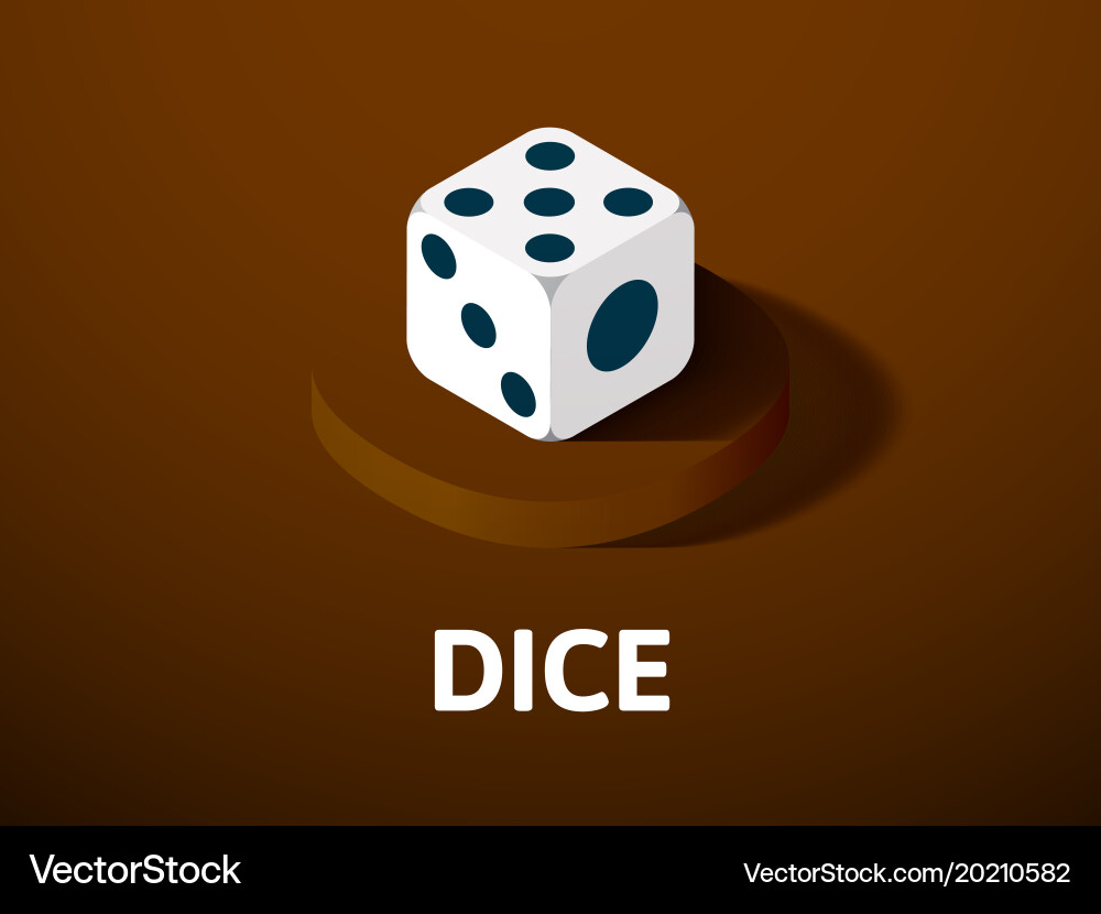Dice isometric icon isolated on color background vector image