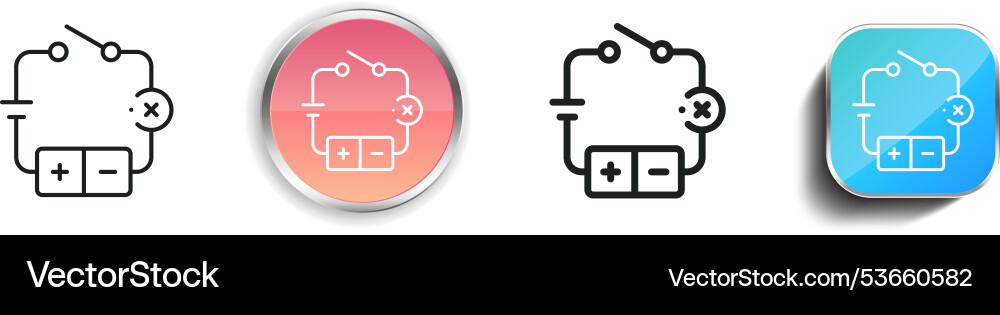 Electrical circuit icon thin linear regular Vector Image