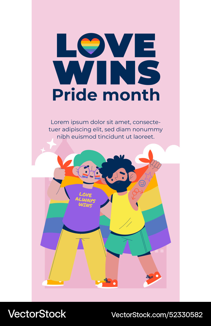 Flat pride month vertical banners pack Royalty Free Vector