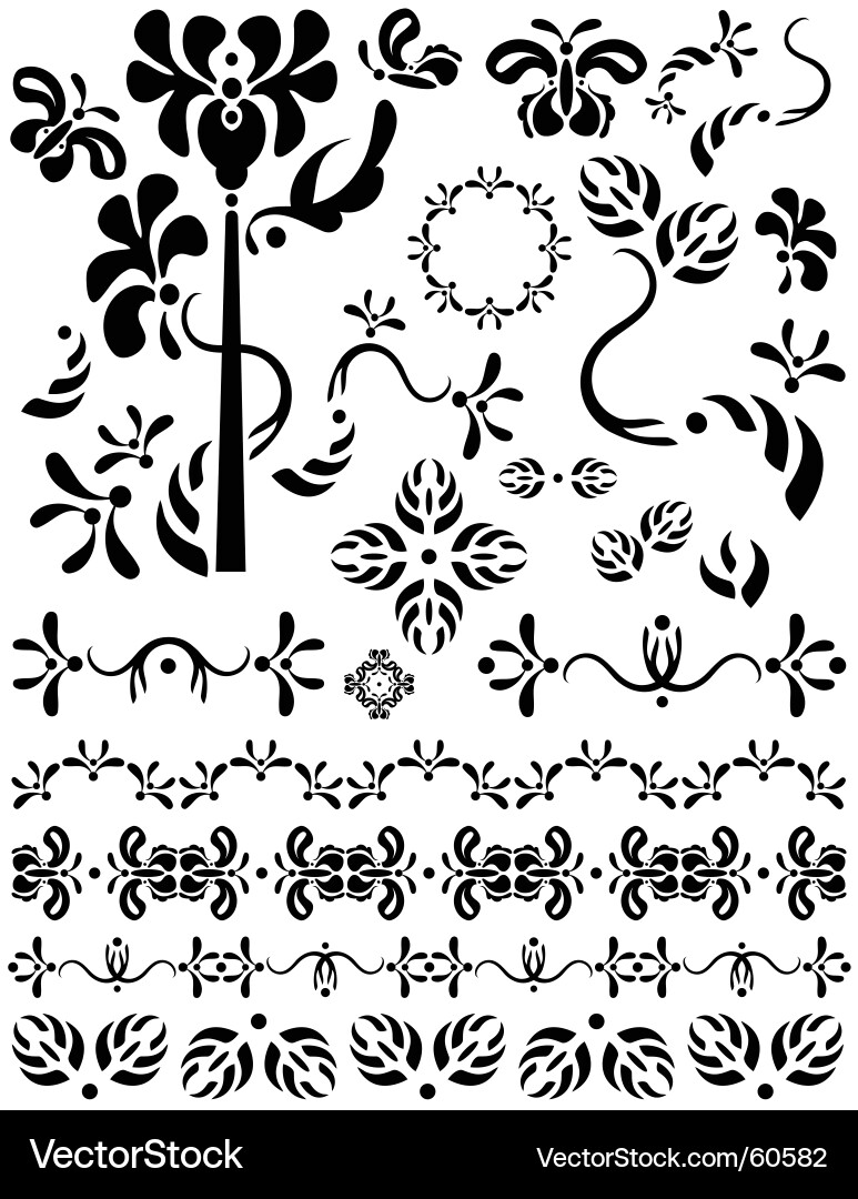 Floral Border Patterns Vector Image