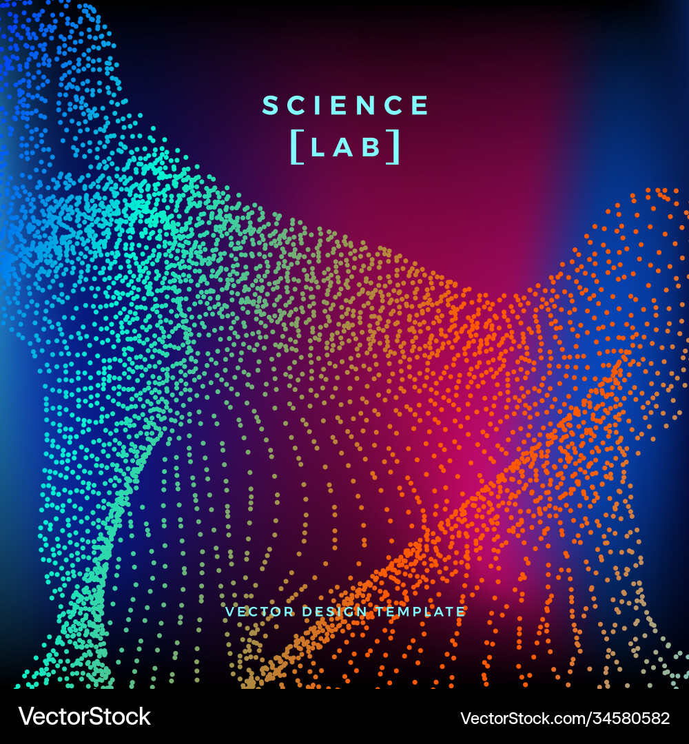 Futuristic background with dynamic particles Vector Image