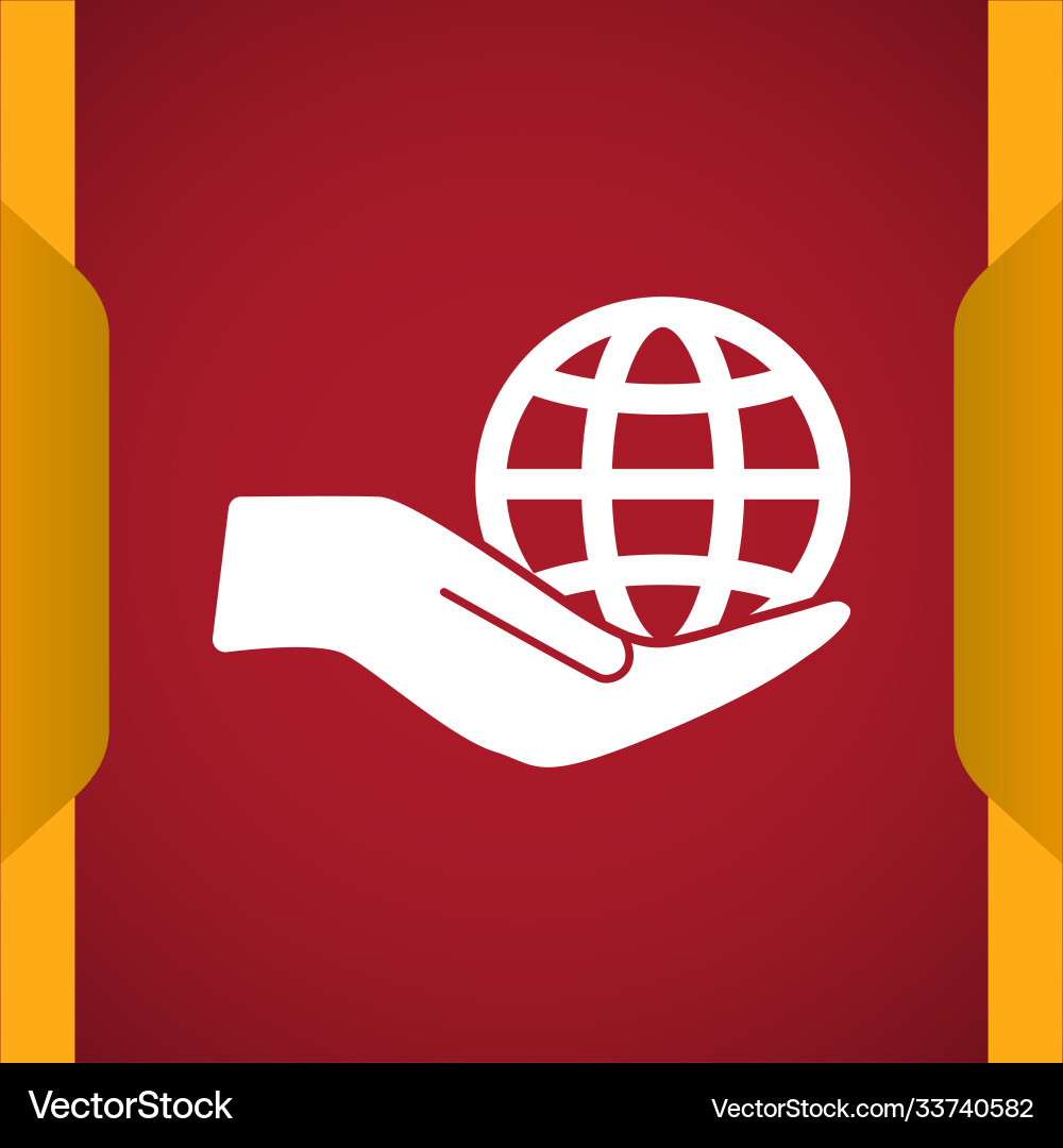 Globe in hand icon for web and mobile Globe in hand icon for web and mobile vector image
