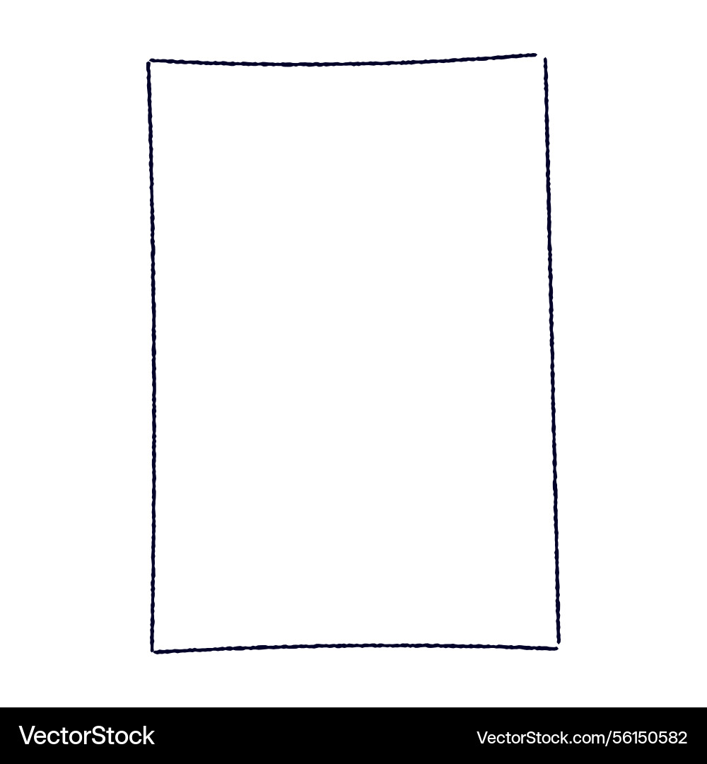 Hand drawn rectangular frame with rough brush Vector Image