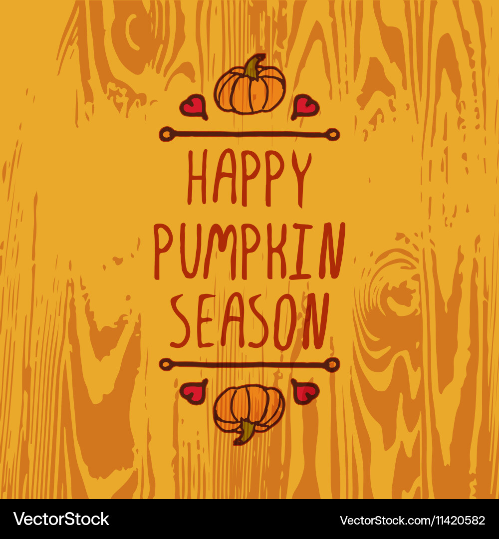 Handdrawn autumn element with text Vector Image