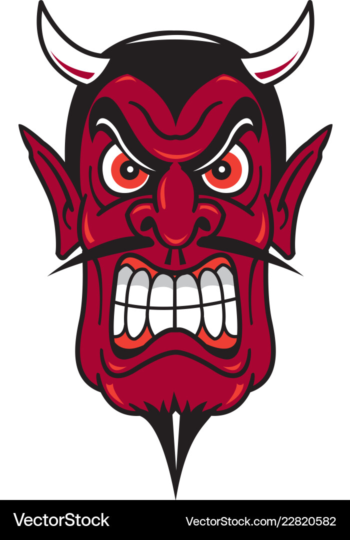 Hellish Head Mascot Logo Vector Image