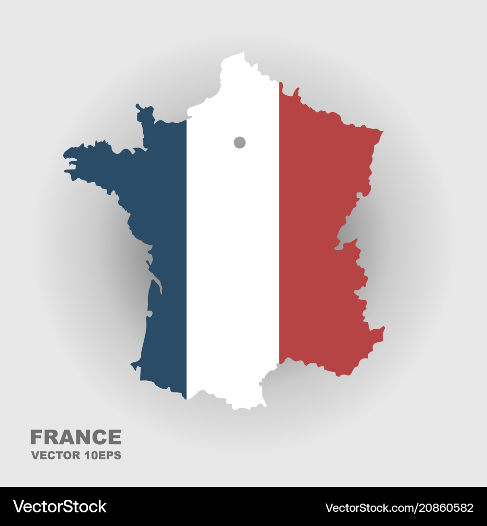 Map of france in color national flag Map of france in color national flag vector image