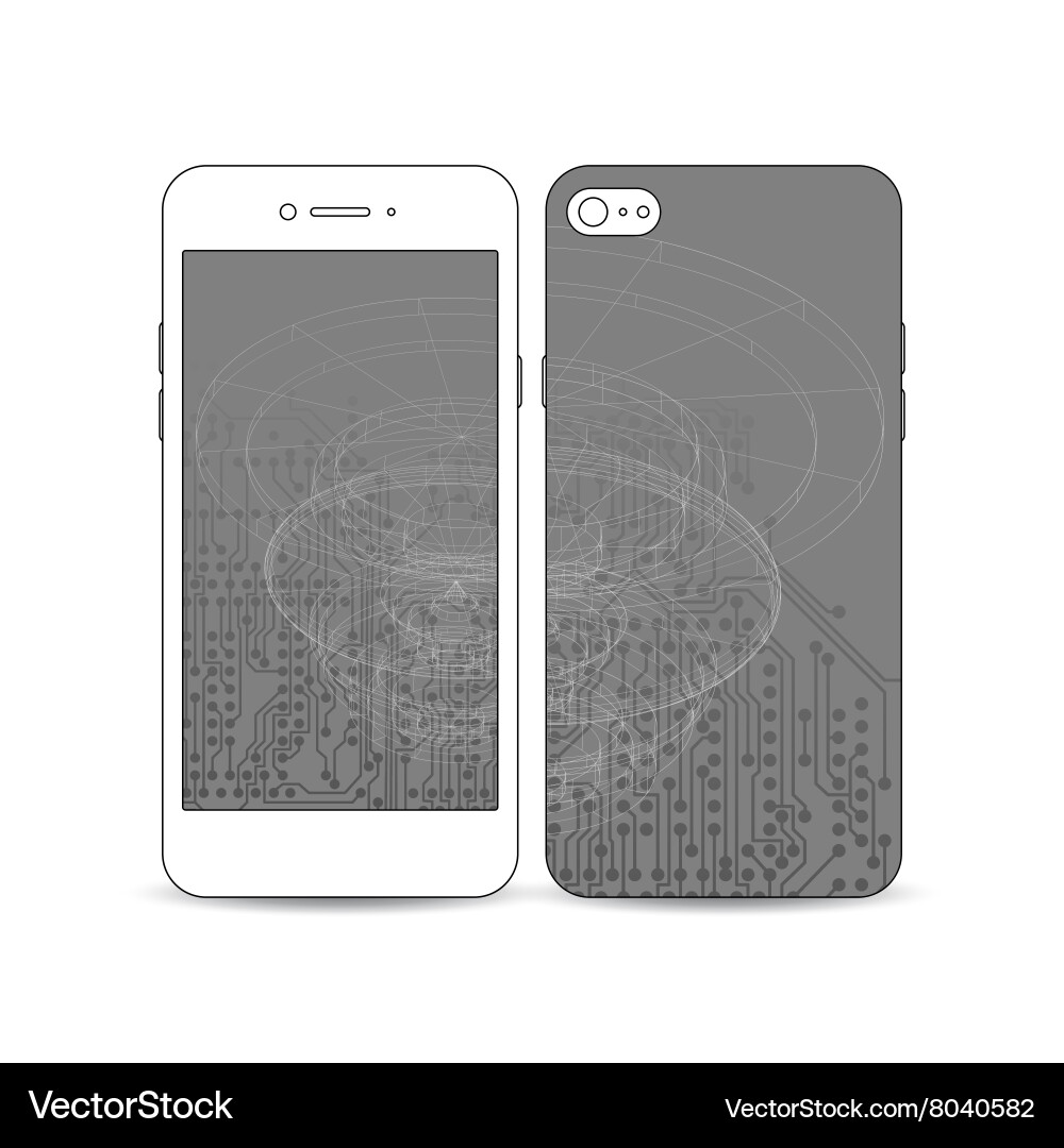Mobile smartphone with an example of the screen Vector Image