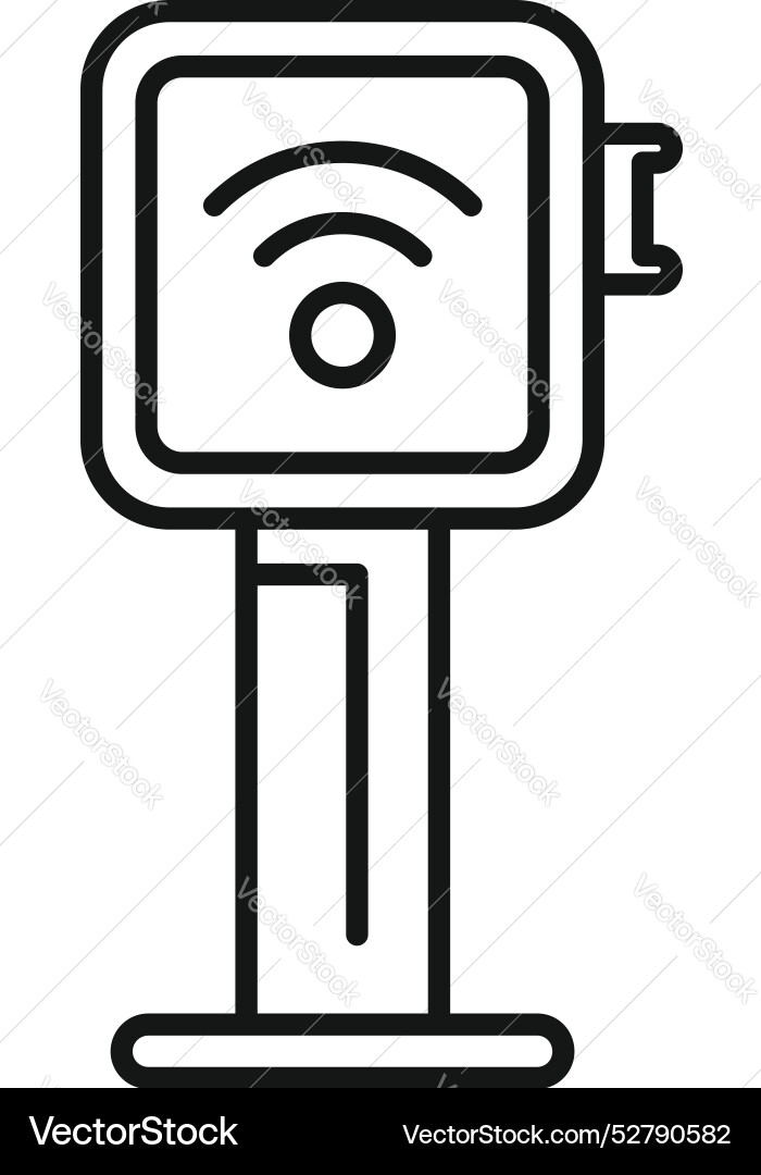 Parking meter displaying wifi signal for online Parking meter displaying wifi signal for online vector image