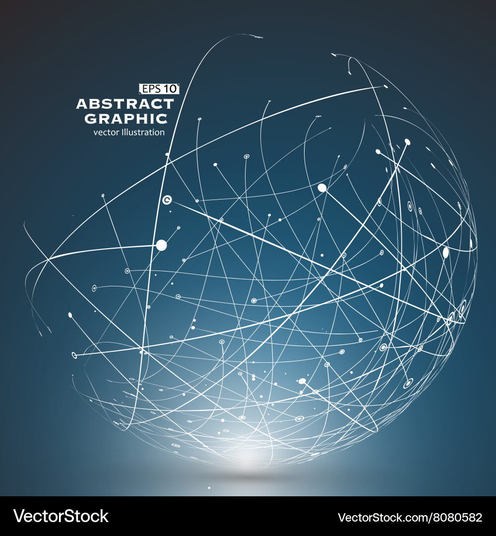 Point and curve constructed the sphere wireframe vector image