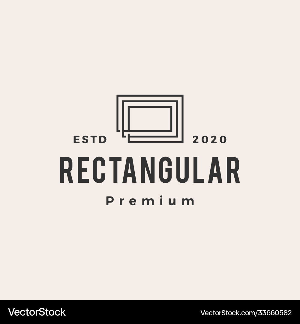 Rectangle rectangular line outline hipster Rectangle rectangular line outline hipster vector image