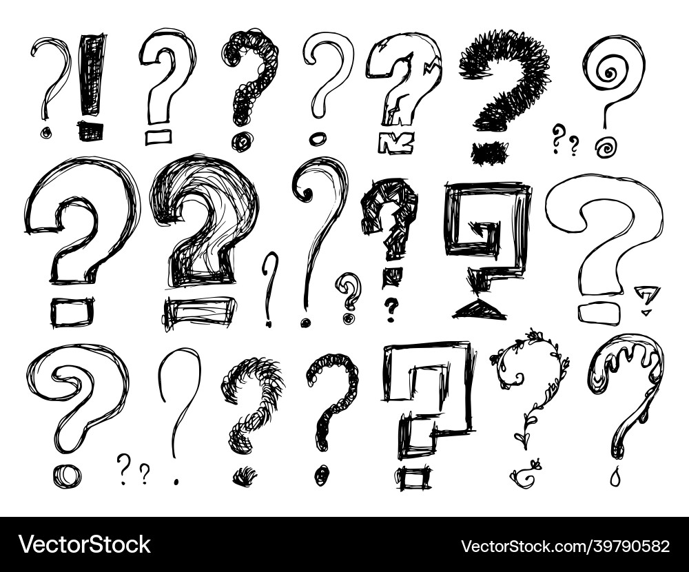 Set of different question marks quest and inquire Set of different question marks quest and inquire vector image