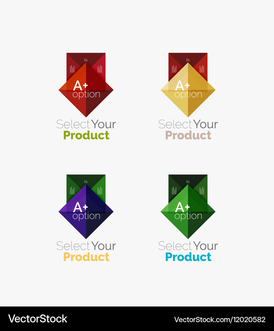 Set of square abstract background templates Vector Image