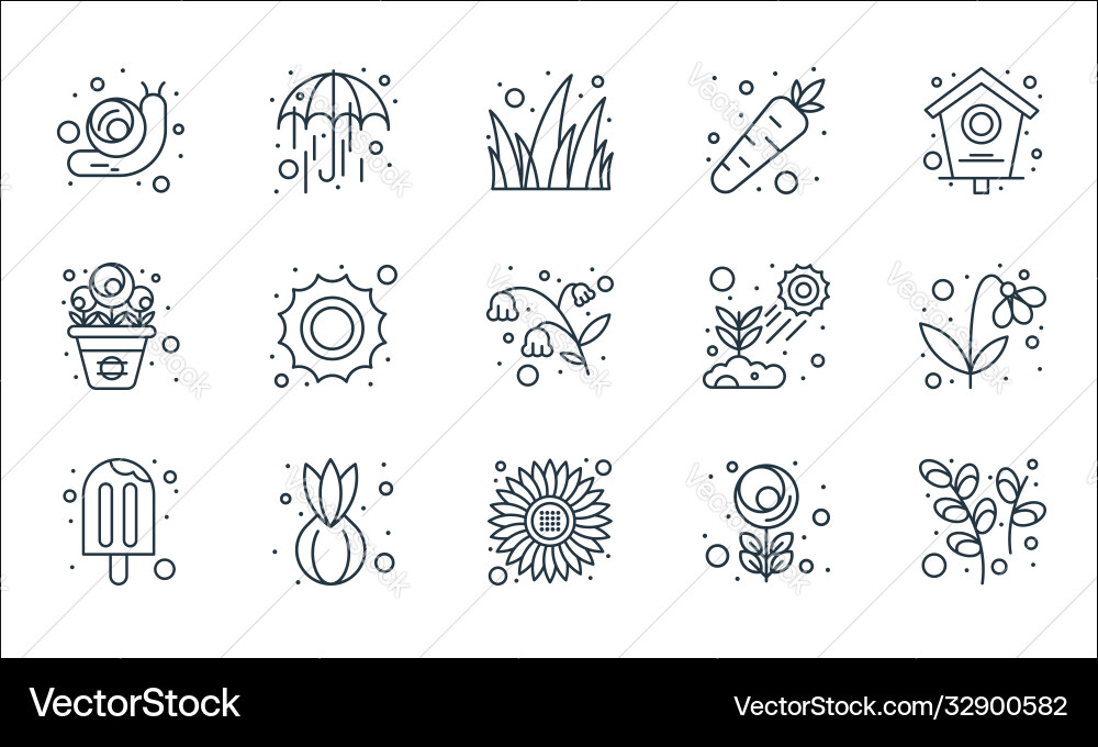 Spring line icons linear set quality vector image