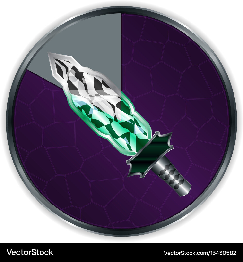 Sword curved in progress frame Vector Image