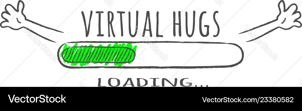 Virtual Hugs Loading Progress Bar vector image