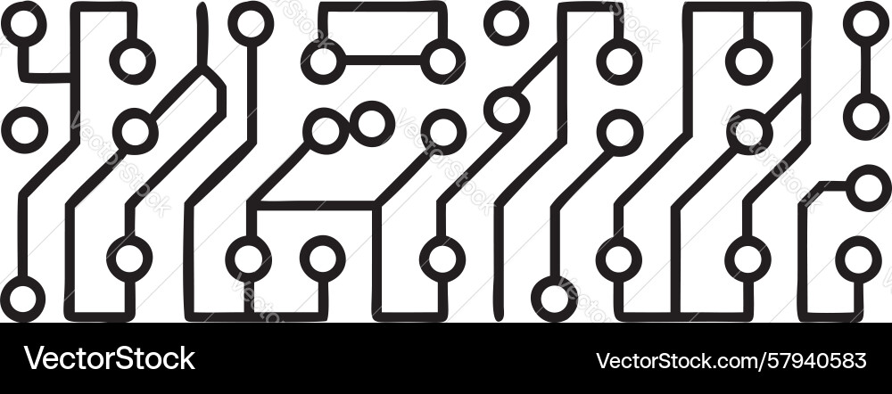 Abstract Circuit Network vector image