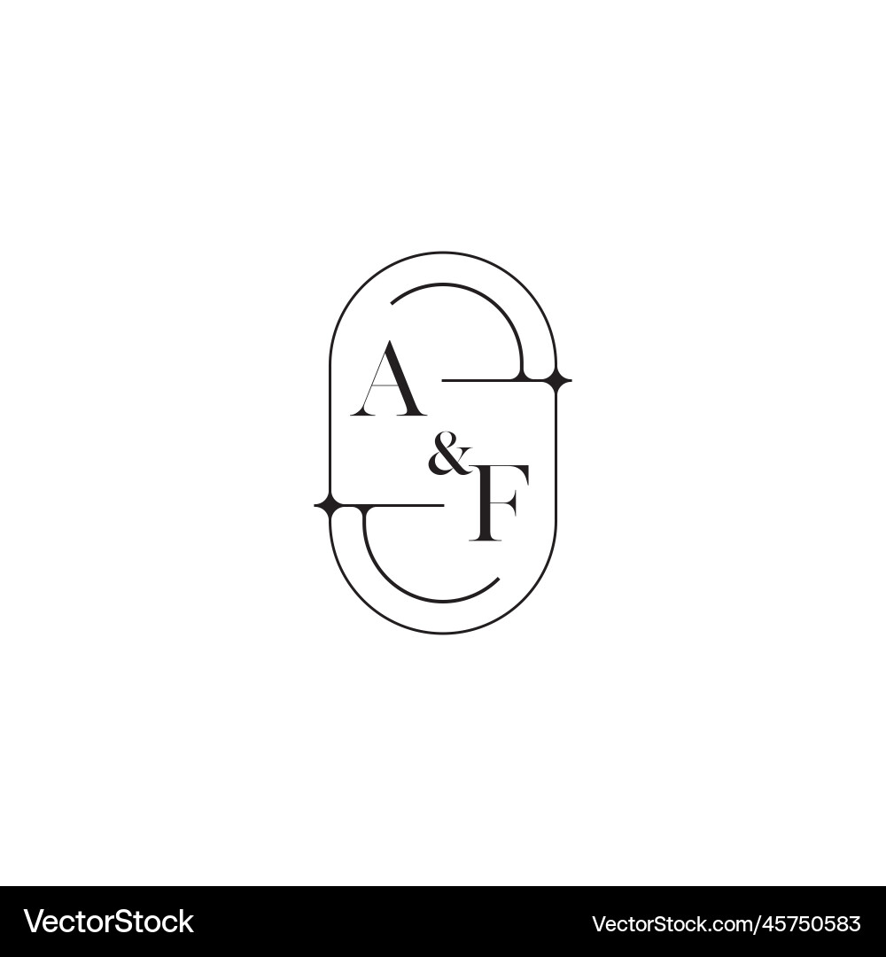 Af line simple initial concept with high quality Vector Image
