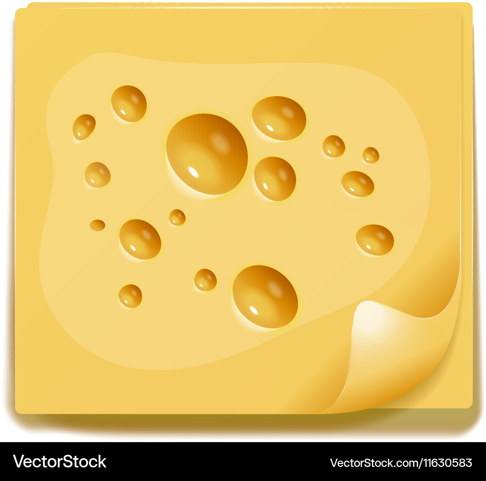 Appetizing slice of cheese image Vector Image