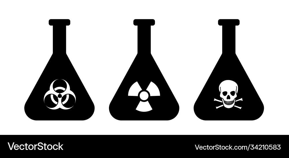 Biologische Gefahrenglasgiftflasche Biologische Gefahrenglasgiftflasche vektorbild