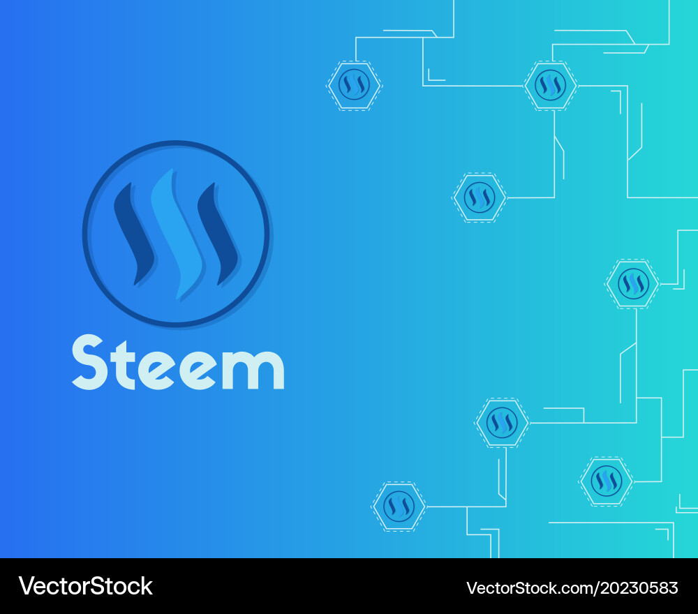 Blockchain steem networking concept background vector image
