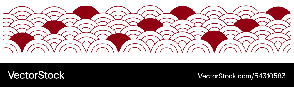 Chinese wave element seamless border horizontal Chinese wave element seamless border horizontal vector image