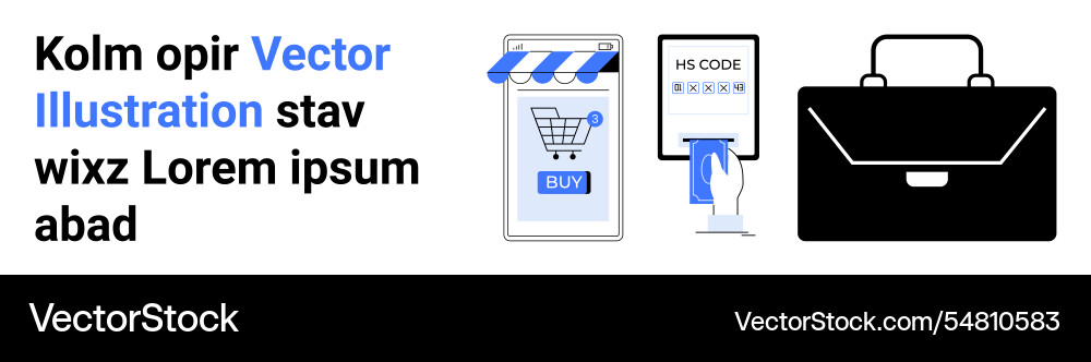 E-commerce and business concepts featuring mobile Vector Image