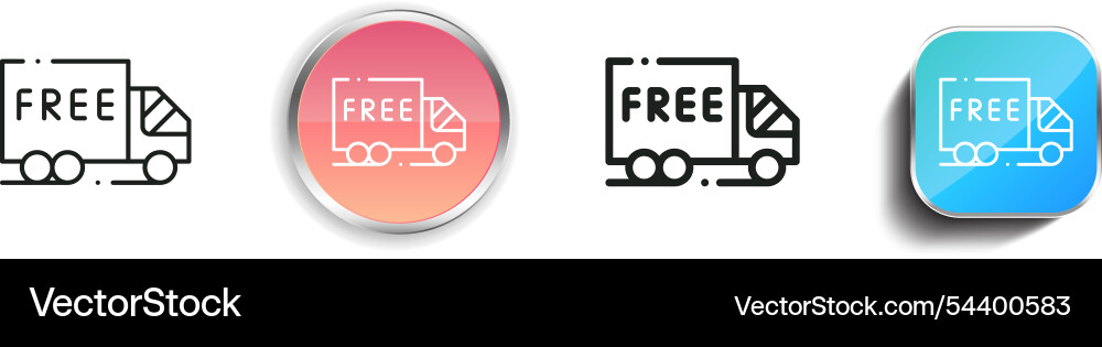Free delivery icon thin linear regular and button vector image