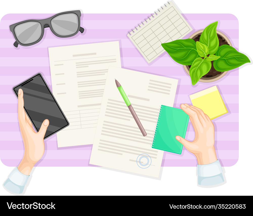 Hands Signing Document with Form vector image