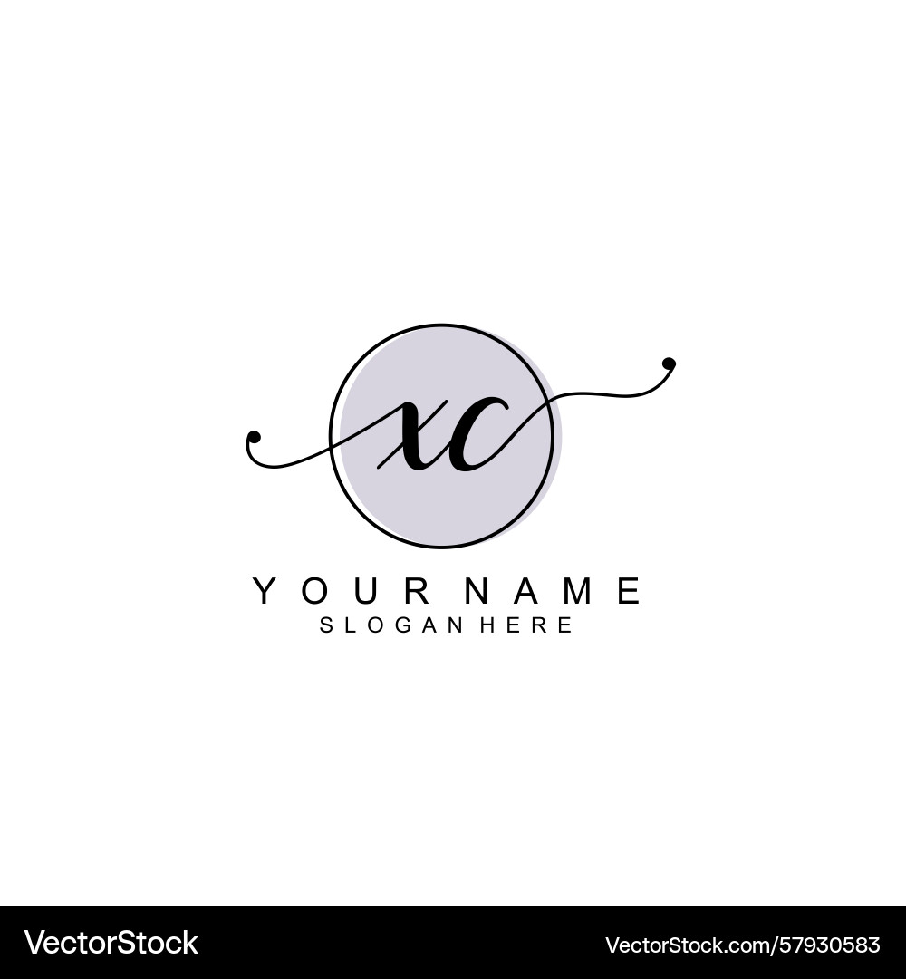 Handwriting logo concepts with initial xc Handwriting logo concepts with initial xc Vector Image