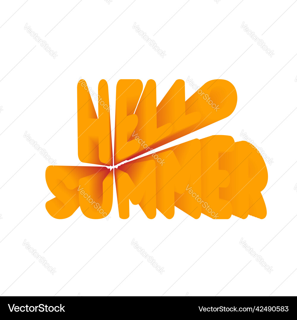 Hello summer text wave effect design Hello summer text wave effect design vector image