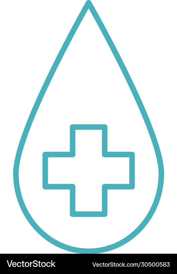 Isolated drop with cross line style icon vector image