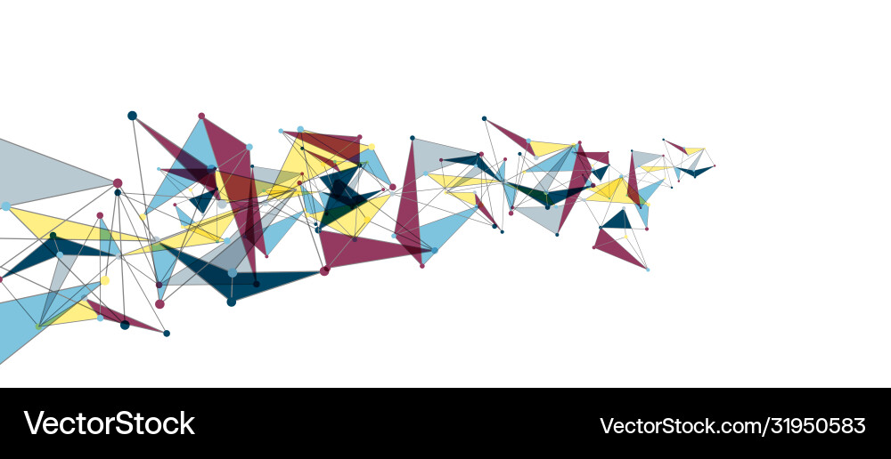 Line points connections triangular technology Vector Image