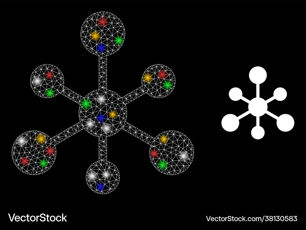 Mesh web connections constellation icon with multi Mesh web connections constellation icon with multi Vector Image