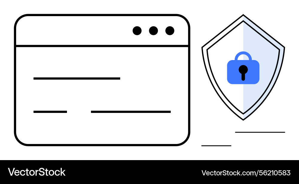 Online security concept with webpage window Online security concept with webpage window vector image
