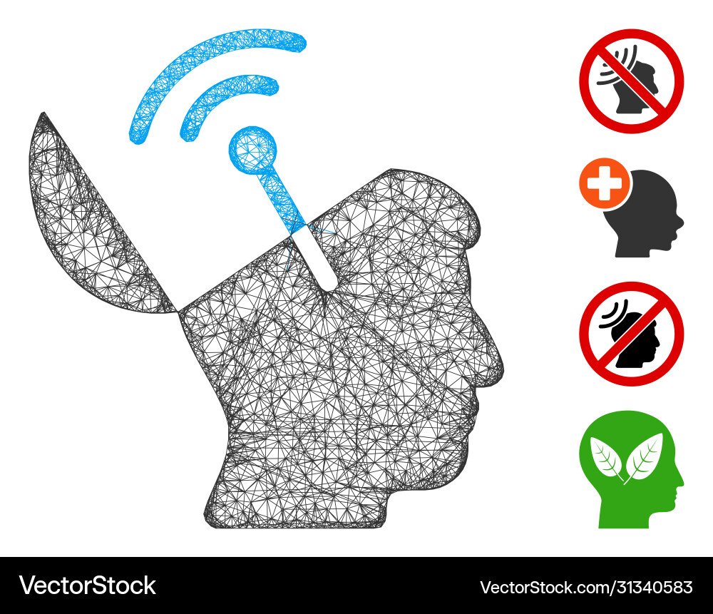 Open mind radio interface web mesh Open mind radio interface web mesh vector image